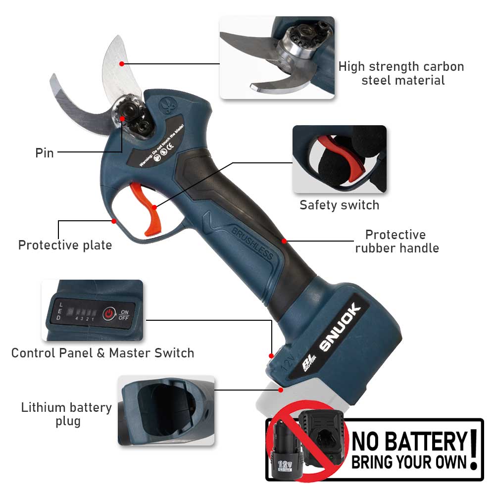 SNUOK 12V Brushless Electric P - Gardening Tools Scissors ulasan dan harga